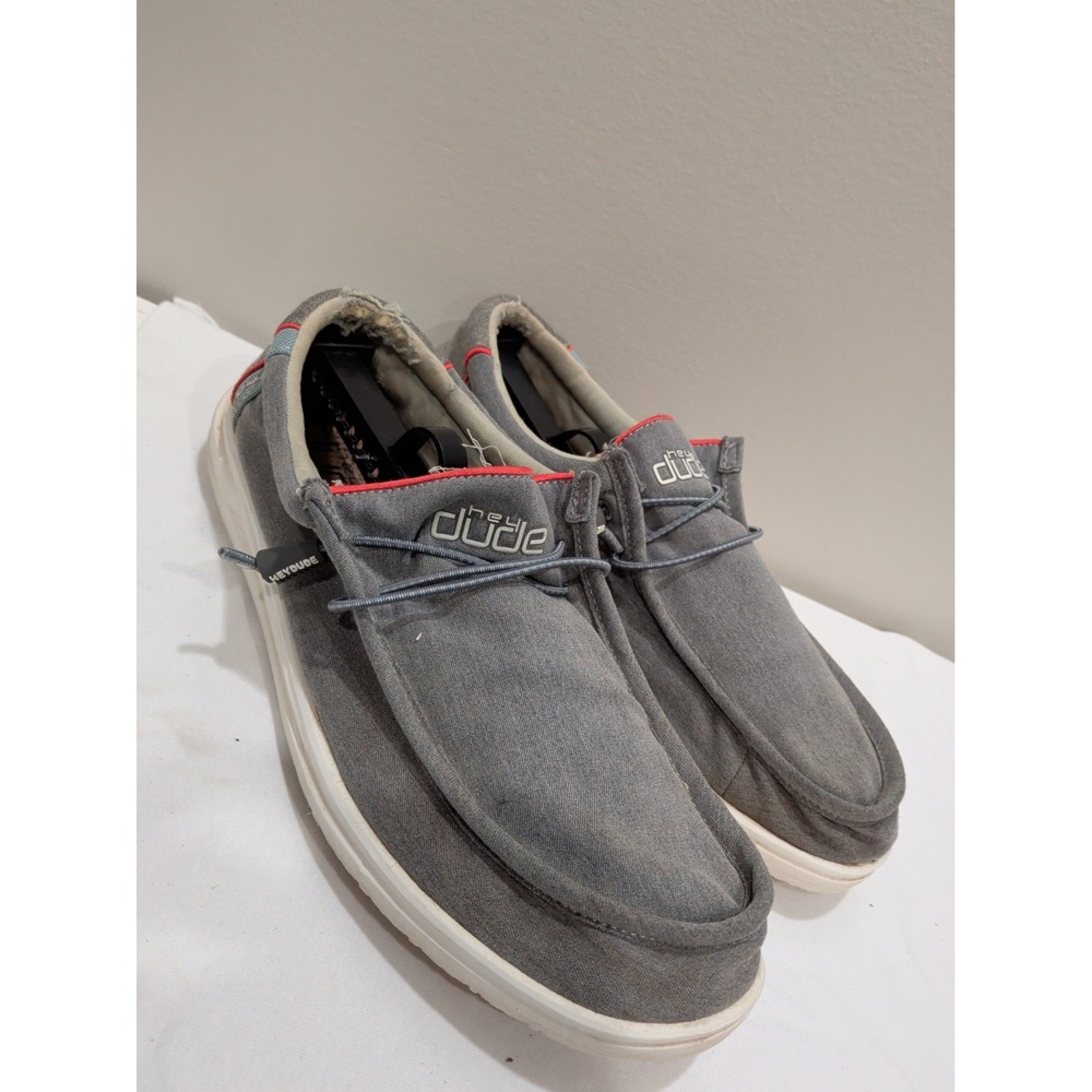 Hey Dude Mens Wally Free Granite Gray Slip On Casual Shoes Size 13 112273045